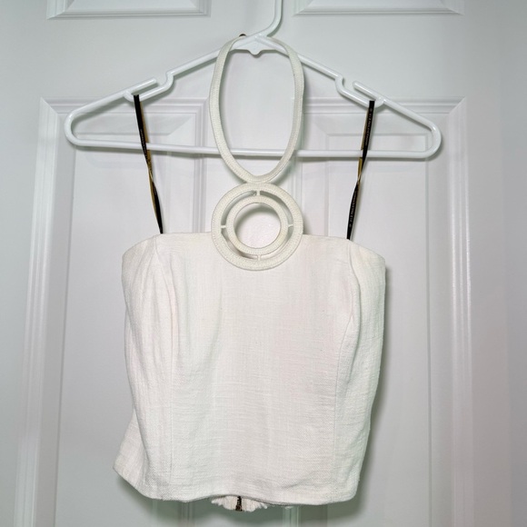 Vix Paula Hermanny Brasil Jane Long Linen Blend Halter Top Size XS White - Picture 2 of 11